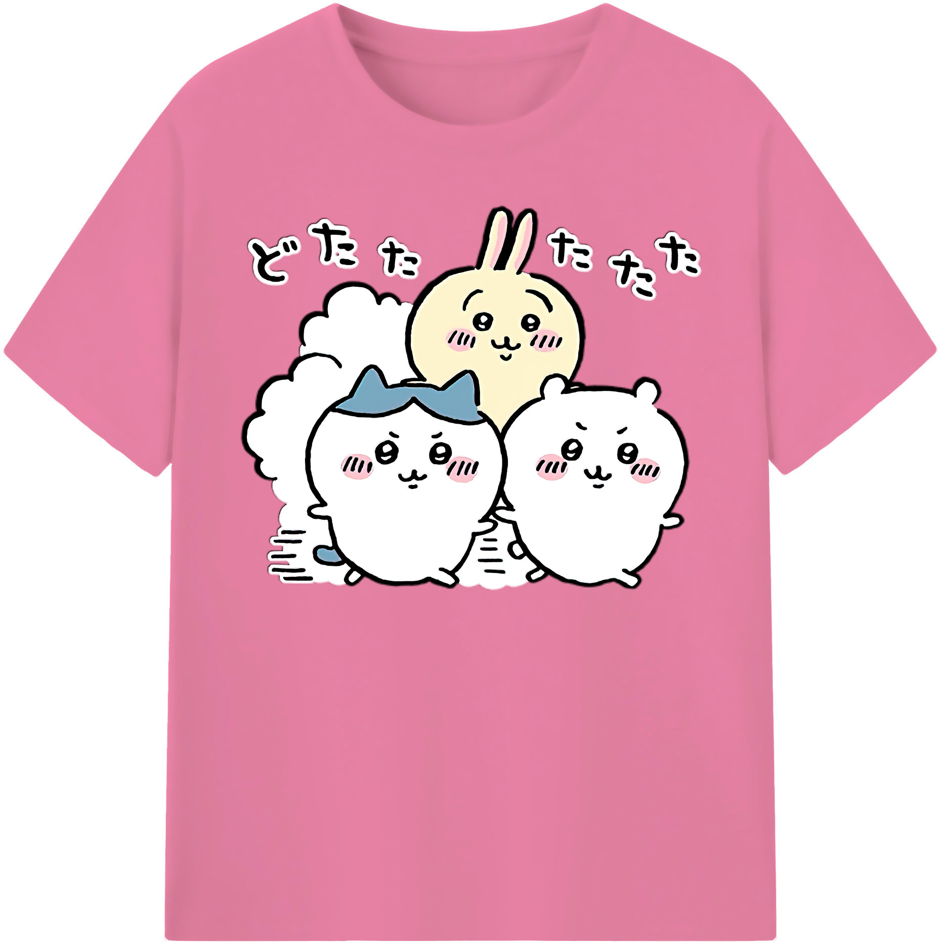 （画像用） ちいかわ ハチワレ Chii-kawa hachiware 綿100％半袖Tシャツ（フロントプリント）